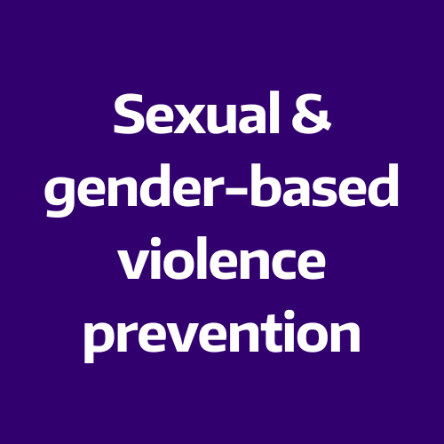 Sexual and gender-based violence prevention button icon