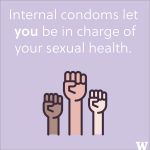 A graphic advocating internal condoms.