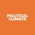 An orange box with text that reads: political climate.