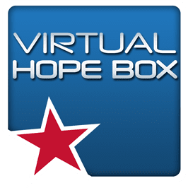 App icon: blue square with red star on lower left corner with title text "Virtual Hope Box"