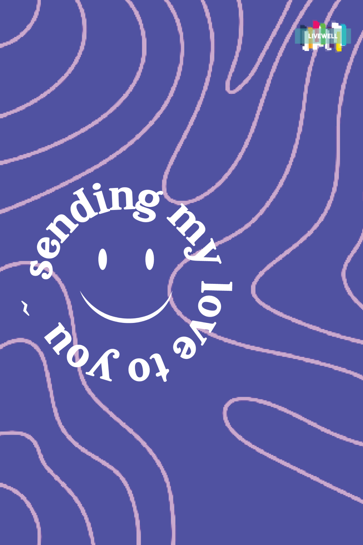 Gratitude postcard image of a smile face with the text sending my love