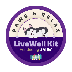 Paws and relax LiveWell Kit logo of a sleeping husky