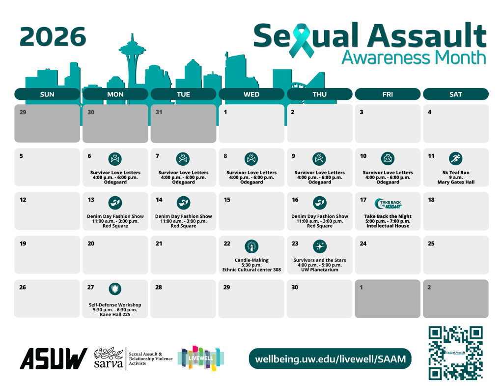 2026 Sexual Assault Awareness Month event calendar